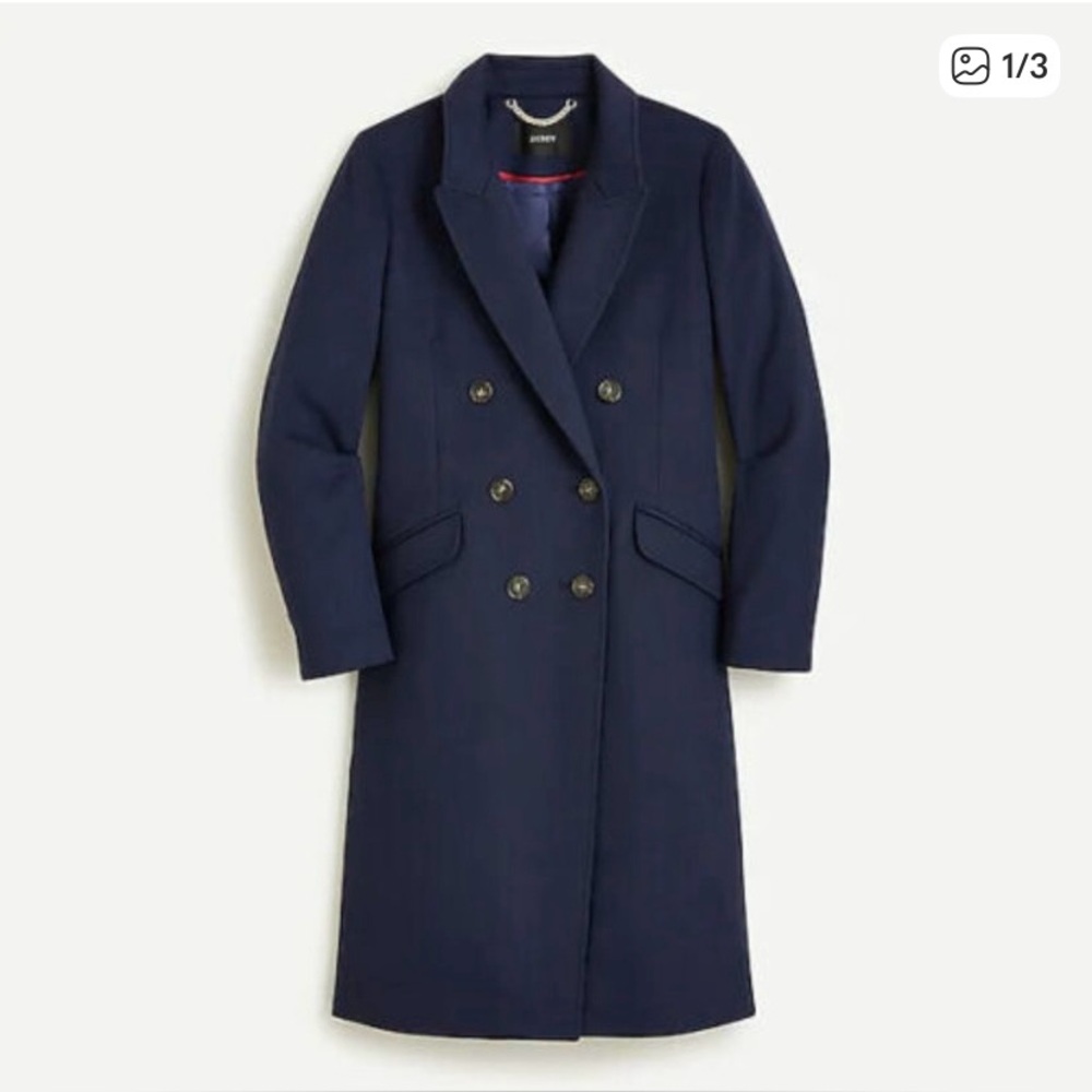 J. Crew Midnight Blue Double-Breasted Overcoat